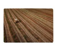 Benjamin Tate Design Aerial View Of Hay Bale Fields Designer Rug in Natural | Size: Large Benjamin Tate Design Natural Large