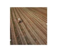 Benjamin Tate Design Aerial view of hay bale fields Designer Splash Back in Natural Benjamin Tate Design Natural