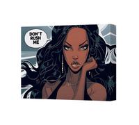Benjamin Tate Design African American Woman Portrait Canvas Art Dont Rush Me Comic Style Print