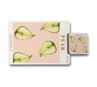 Benjamin Tate Design Albania Pear Collection Placemat And Coaster Set Wood Backed Designer Artwork Est 2023