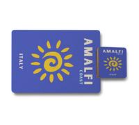 Benjamin Tate Design Amalfi Coast Placemat And Coaster Set Wood Base Designer Artwork Collection Blue Gold Sun Logo Italy Exclusive
