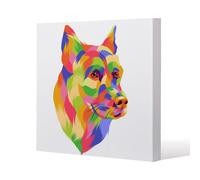 Benjamin Tate Design Amazing Illustration Dog Pop Art Slim Style Canvas Print 50X50Cm , 15mm Slim Real Wood.