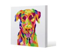 Benjamin Tate Design Amazing Illustration of Dog Pop Art (Canvas Print) - 101 x 101 x 4cm