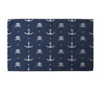Benjamin Tate Design Anchor With Skull & Bones Stylish KitchenTowel in Blue Benjamin Tate Design Blue