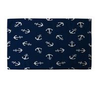 Benjamin Tate Design Anchors on Navy Background (Bath Towel)