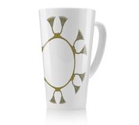 Benjamin Tate Design Ancient Egyptian Lotus Motifs Latte Mug, Stunning Designer Mug Fit For Any Home, Treat Yourself Or A Loved One
