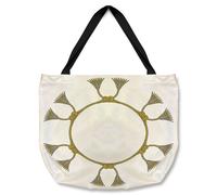 Benjamin Tate Design Ancient Egyptian Lotus Motifs Tote bat in Natural Benjamin Tate Design Natural