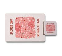Benjamin Tate Design And Groove Placemat And Coaster Set With Designer Artwork And Wood Bottom Limited Edition