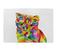 Benjamin Tate Design Animal Cat Illustration Pop Art Designer Rug in Natural | Size: Large Benjamin Tate Design Natural Large