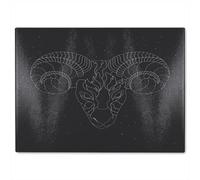 Benjamin Tate Design Aries Zodiac Sign Dining Glass Chopping Board