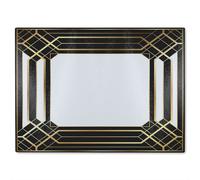 Benjamin Tate Design Art Deco Black Frame Glass Chopping Board in Natural Benjamin Tate Design Natural