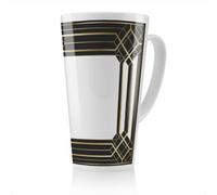 Benjamin Tate Design Art Deco Black Frame Latte Mug, Stunning Designer Mug Fit For Any Home, Treat Yourself Or A Loved One