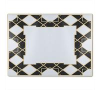 Benjamin Tate Design Art Deco Diamond Border Glass Chopping Board in Natural Benjamin Tate Design Natural