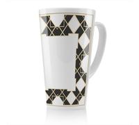 Benjamin Tate Design Art Deco Diamond Border Latte Mug, Stunning Designer Mug Fit For Any Home, Treat Yourself Or A Loved One
