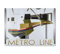 Benjamin Tate Design Art Deco Metro Line Glass Chopping Board in Natural Benjamin Tate Design Natural