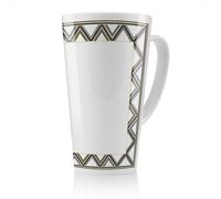 Benjamin Tate Design Art Deco Patterned Border Latte Mug, Stunning Designer Mug Fit For Any Home, Treat Yourself Or A Loved One