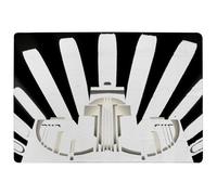 Benjamin Tate Design Art Deco Skyscraper In Black & White Designer Rug in Natural | Size: Large Benjamin Tate Design Natural Large