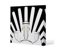 Benjamin Tate Design Art Deco Skyscraper In Black & White Slim Style Canvas Print 20X20Cm , 15mm Slim Real Wood.