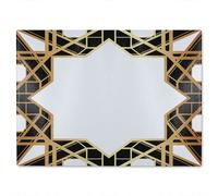 Benjamin Tate Design Art Deco Star Border Glass Chopping Board in Natural Benjamin Tate Design Natural
