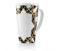 Benjamin Tate Design Art Deco Star Border Latte Mug, Stunning Designer Mug Fit For Any Home, Treat Yourself Or A Loved One