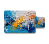 Benjamin Tate Design Artful Abstract Placemat And Coaster Set Designer Artwork Wooden Back Exclusive Home Decor
