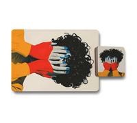 Benjamin Tate Design Artful Placemat And Coaster Set With Elegant Wood Base And Premium High End Print Technology Set Of Twelve