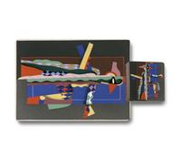 Benjamin Tate Design Artisan Abstract Placemat Coaster Set Wooden Base Elite