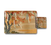 Benjamin Tate Design Autumn Tree Art Placemat And Coaster Set With Hanging Tags