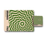 Benjamin Tate Design Bauhaus Frankfurt Green Wavy Pattern Placemat And Coaster Set