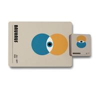 Benjamin Tate Design Bauhaus Geometry Placemat And Coaster Set 12 Pieces Wood Backing