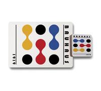 Benjamin Tate Design Bauhaus Placemats And Coasters Set 12 Piece Designer Artwork Wood Bottom