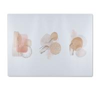 Benjamin Tate Design Bbeige watercolor Illustration & gold elements Designer Glass Chopping Board in Natural Benjamin Tate Design Natural