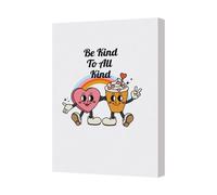 Benjamin Tate Design Be Kind To All Kind Canvas Art Print With Rainbow Hearts