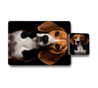 Benjamin Tate Design Beagle Placemats And Coaster Set 12 Piece 11X8 Placemats 3.7X3.7 Coasters