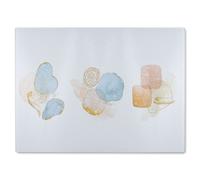 Benjamin Tate Design Beige watercolor illustration & elements Designer Glass Chopping Board in Natural Benjamin Tate Design Natural