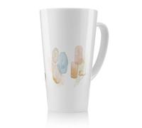 Benjamin Tate Design Beige Watercolor Illustration & Elements Designer Latte Mug, Stunning Designer Mug Fit For Any Home, Treat Yourself Or A Loved One