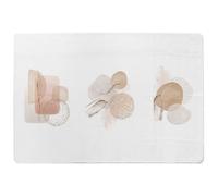 Benjamin Tate Design Beige Watercolor Illustration & Gold Elements Designer Rug in Natural | Size: Large Benjamin Tate Design Natural Large