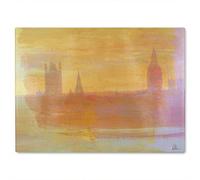 Benjamin Tate Design Big Ben Yellow Mist Glass Chopping Board