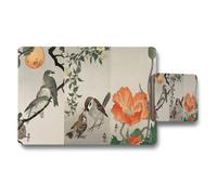 Benjamin Tate Design Birds And Flowers Placemats And Coasters Set With Elegant Botanical Design