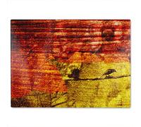 Benjamin Tate Design Birds On Branch Glass Chopping Board in Natural Benjamin Tate Design Natural