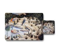 Benjamin Tate Design Birds On Pond Placemat And Coaster Set Decorative Tableware