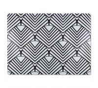 Benjamin Tate Design Black Geometric Decoration Glass Chopping Board