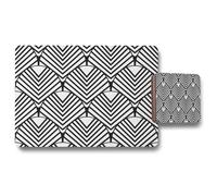 Benjamin Tate Design black geometric decoration placemat coaster set in Natural Benjamin Tate Design Natural