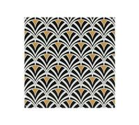 Benjamin Tate Design Black & Gold Shells Geometric Splash Back Designer Style