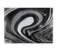 Benjamin Tate Design Black Marbled Paint Glass Chopping Board in Natural Benjamin Tate Design Natural