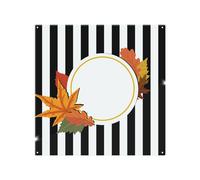 Benjamin Tate Design Black Stripes Autumn Leaves Splash Back in Natural Benjamin Tate Design Natural