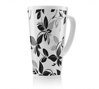 Benjamin Tate Design Black & White Floral Latte Mug, Stunning Designer Mug Fit For Any Home, Treat Yourself Or A Loved One