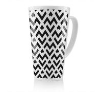 Benjamin Tate Design Black & White Geometric Latte Mug, Stunning Designer Mug Fit For Any Home, Treat Yourself Or A Loved One