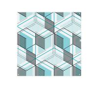 Benjamin Tate Design Blue Geometric Hexagons Splash Back Designer Style