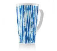 Benjamin Tate Design Blue Paint Strokes Latte Mug in Natural | Size: 100 cm Benjamin Tate Design Natural 100 cm
